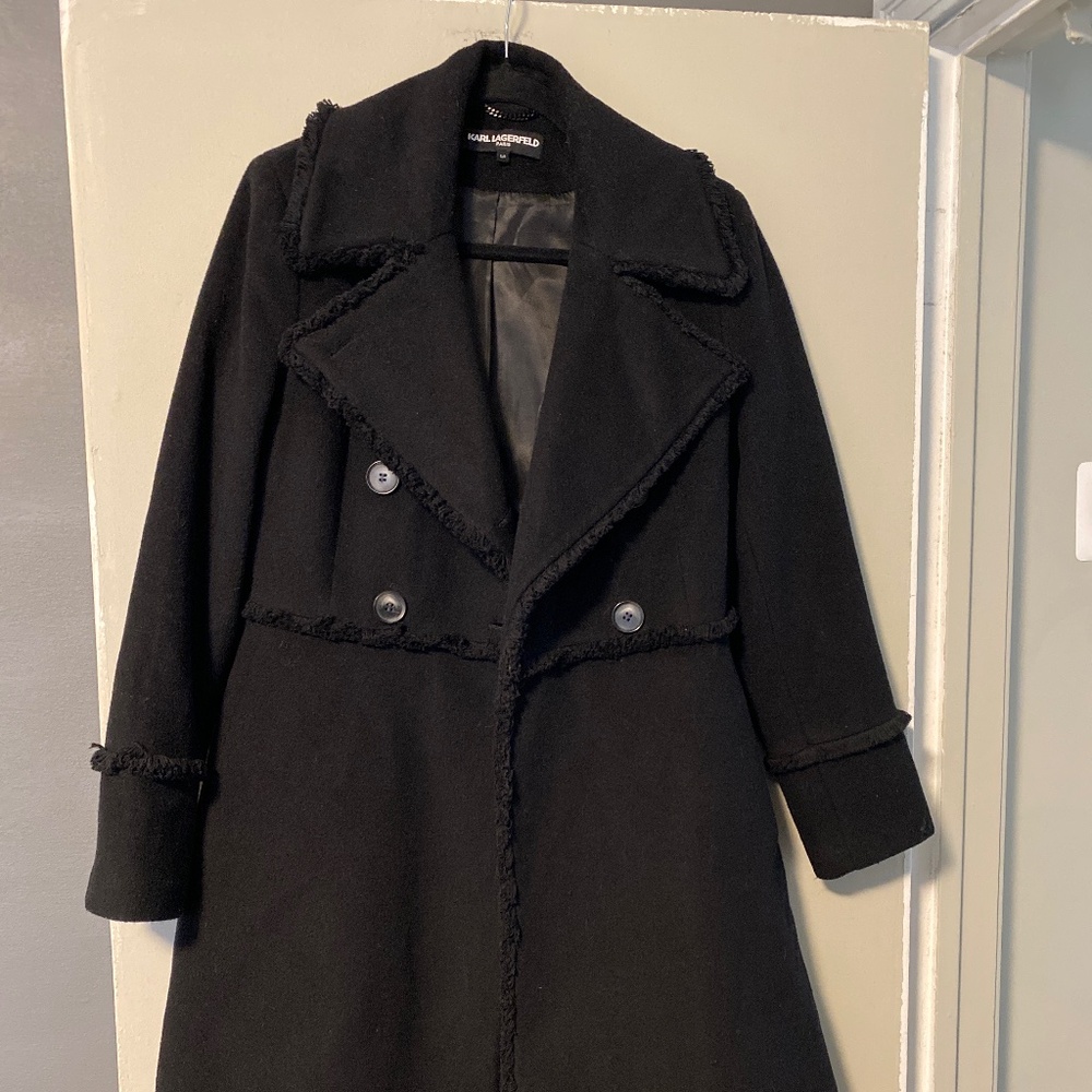 Karl Lagerfeld wool blend size S black coat